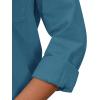 imagesiliteelon Womens Button Down Shirt Linen Button Up Shirts for Women Long Sleeve Summer Shirt Collared Blouse Linen TopsPeacock Blue