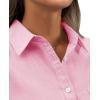 imagesiliteelon Womens Button Down Shirt Linen Button Up Shirts for Women Long Sleeve Summer Shirt Collared Blouse Linen TopsPink
