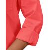 imagesiliteelon Womens Button Down Shirt Linen Button Up Shirts for Women Long Sleeve Summer Shirt Collared Blouse Linen TopsTomato