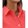 imagesiliteelon Womens Button Down Shirt Linen Button Up Shirts for Women Long Sleeve Summer Shirt Collared Blouse Linen TopsTomato