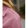 imagesiliteelon Womens Linen Button Down Shirts Lace Crochet Short Sleeve Cotton Shirts Collared V Neck Summer Casual Blouses TopsDark Pink