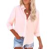imagesiliteelon Button Down Shirts for Women Dress Shirts Long Sleeve WrinkleFree Blouse Casual Solid Office Work Tunic TopAll Peach