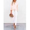imagesiliteelon Button Down Shirts for Women Dress Shirts Long Sleeve WrinkleFree Blouse Casual Solid Office Work Tunic TopAll Peach