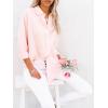 imagesiliteelon Button Down Shirts for Women Dress Shirts Long Sleeve WrinkleFree Blouse Casual Solid Office Work Tunic TopAll Pink