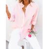 imagesiliteelon Button Down Shirts for Women Dress Shirts Long Sleeve WrinkleFree Blouse Casual Solid Office Work Tunic TopAll Pink