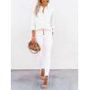 imagesiliteelon Button Down Shirts for Women Dress Shirts Long Sleeve WrinkleFree Blouse Casual Solid Office Work Tunic TopAll White