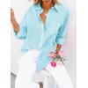 imagesiliteelon Button Down Shirts for Women Dress Shirts Long Sleeve WrinkleFree Blouse Casual Solid Office Work Tunic TopBaby Blue