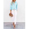 imagesiliteelon Button Down Shirts for Women Dress Shirts Long Sleeve WrinkleFree Blouse Casual Solid Office Work Tunic TopBaby Blue