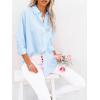 imagesiliteelon Button Down Shirts for Women Dress Shirts Long Sleeve WrinkleFree Blouse Casual Solid Office Work Tunic TopBe Sky Blue