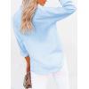 imagesiliteelon Button Down Shirts for Women Dress Shirts Long Sleeve WrinkleFree Blouse Casual Solid Office Work Tunic TopBe Sky Blue
