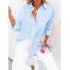 imagesiliteelon Button Down Shirts for Women Dress Shirts Long Sleeve WrinkleFree Blouse Casual Solid Office Work Tunic TopBe Sky Blue