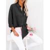 imagesiliteelon Button Down Shirts for Women Dress Shirts Long Sleeve WrinkleFree Blouse Casual Solid Office Work Tunic TopBlack