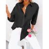 imagesiliteelon Button Down Shirts for Women Dress Shirts Long Sleeve WrinkleFree Blouse Casual Solid Office Work Tunic TopBlack