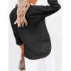 imagesiliteelon Button Down Shirts for Women Dress Shirts Long Sleeve WrinkleFree Blouse Casual Solid Office Work Tunic TopBlack