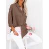 imagesiliteelon Button Down Shirts for Women Dress Shirts Long Sleeve WrinkleFree Blouse Casual Solid Office Work Tunic TopBrown