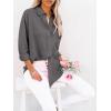 imagesiliteelon Button Down Shirts for Women Dress Shirts Long Sleeve WrinkleFree Blouse Casual Solid Office Work Tunic TopDark Gray