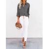 imagesiliteelon Button Down Shirts for Women Dress Shirts Long Sleeve WrinkleFree Blouse Casual Solid Office Work Tunic TopDark Gray