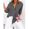 imagesiliteelon Button Down Shirts for Women Dress Shirts Long Sleeve WrinkleFree Blouse Casual Solid Office Work Tunic TopDark Gray