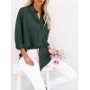 imagesiliteelon Button Down Shirts for Women Dress Shirts Long Sleeve WrinkleFree Blouse Casual Solid Office Work Tunic TopDark Green