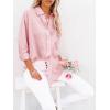 imagesiliteelon Button Down Shirts for Women Dress Shirts Long Sleeve WrinkleFree Blouse Casual Solid Office Work Tunic TopDusty Pink