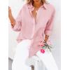 imagesiliteelon Button Down Shirts for Women Dress Shirts Long Sleeve WrinkleFree Blouse Casual Solid Office Work Tunic TopDusty Pink