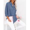 imagesiliteelon Button Down Shirts for Women Dress Shirts Long Sleeve WrinkleFree Blouse Casual Solid Office Work Tunic TopHblue 05