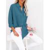 imagesiliteelon Button Down Shirts for Women Dress Shirts Long Sleeve WrinkleFree Blouse Casual Solid Office Work Tunic TopHblue02