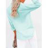 imagesiliteelon Button Down Shirts for Women Dress Shirts Long Sleeve WrinkleFree Blouse Casual Solid Office Work Tunic TopLight Green