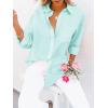 imagesiliteelon Button Down Shirts for Women Dress Shirts Long Sleeve WrinkleFree Blouse Casual Solid Office Work Tunic TopLight Green
