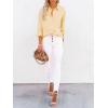 imagesiliteelon Button Down Shirts for Women Dress Shirts Long Sleeve WrinkleFree Blouse Casual Solid Office Work Tunic TopLight Yellow