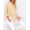 imagesiliteelon Button Down Shirts for Women Dress Shirts Long Sleeve WrinkleFree Blouse Casual Solid Office Work Tunic TopLight Yellow