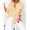 imagesiliteelon Button Down Shirts for Women Dress Shirts Long Sleeve WrinkleFree Blouse Casual Solid Office Work Tunic TopLight Yellow