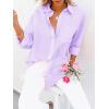 imagesiliteelon Button Down Shirts for Women Dress Shirts Long Sleeve WrinkleFree Blouse Casual Solid Office Work Tunic TopLilac