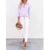 imagesiliteelon Button Down Shirts for Women Dress Shirts Long Sleeve WrinkleFree Blouse Casual Solid Office Work Tunic TopLilac