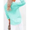 imagesiliteelon Button Down Shirts for Women Dress Shirts Long Sleeve WrinkleFree Blouse Casual Solid Office Work Tunic TopMint