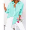 imagesiliteelon Button Down Shirts for Women Dress Shirts Long Sleeve WrinkleFree Blouse Casual Solid Office Work Tunic TopMint