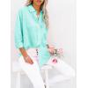 imagesiliteelon Button Down Shirts for Women Dress Shirts Long Sleeve WrinkleFree Blouse Casual Solid Office Work Tunic TopMint