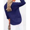 imagesiliteelon Button Down Shirts for Women Dress Shirts Long Sleeve WrinkleFree Blouse Casual Solid Office Work Tunic TopNavy Blue