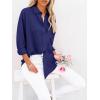 imagesiliteelon Button Down Shirts for Women Dress Shirts Long Sleeve WrinkleFree Blouse Casual Solid Office Work Tunic TopNavy Blue