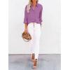 imagesiliteelon Button Down Shirts for Women Dress Shirts Long Sleeve WrinkleFree Blouse Casual Solid Office Work Tunic TopPurple
