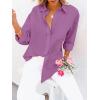 imagesiliteelon Button Down Shirts for Women Dress Shirts Long Sleeve WrinkleFree Blouse Casual Solid Office Work Tunic TopPurple