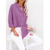 imagesiliteelon Button Down Shirts for Women Dress Shirts Long Sleeve WrinkleFree Blouse Casual Solid Office Work Tunic TopPurple