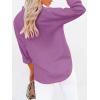 imagesiliteelon Button Down Shirts for Women Dress Shirts Long Sleeve WrinkleFree Blouse Casual Solid Office Work Tunic TopPurple