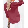 imagesiliteelon Button Down Shirts for Women Dress Shirts Long Sleeve WrinkleFree Blouse Casual Solid Office Work Tunic TopRed