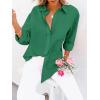imagesiliteelon Button Down Shirts for Women Dress Shirts Long Sleeve WrinkleFree Blouse Casual Solid Office Work Tunic TopSpring Green