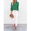 imagesiliteelon Button Down Shirts for Women Dress Shirts Long Sleeve WrinkleFree Blouse Casual Solid Office Work Tunic TopSpring Green