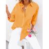 imagesiliteelon Button Down Shirts for Women Dress Shirts Long Sleeve WrinkleFree Blouse Casual Solid Office Work Tunic TopSunflower Yellow