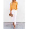 imagesiliteelon Button Down Shirts for Women Dress Shirts Long Sleeve WrinkleFree Blouse Casual Solid Office Work Tunic TopSunflower Yellow