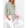 imagesiliteelon Button Down Shirts for Women Dress Shirts Long Sleeve WrinkleFree Blouse Casual Solid Office Work Tunic TopTgreen02