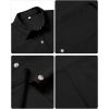 imagesiliteelon Linen Shirts for Women Button Down Shirts Short Sleeve Cotton Collared V Neck Solid Casual Blouses with PocketBlack